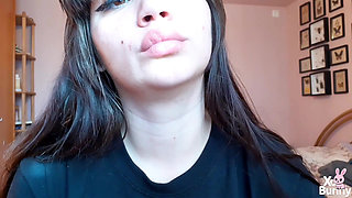 Bare lips smoking cigarette