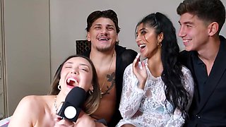 16 people orgy in the fuck house ends with girls kissing scene