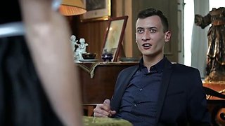 Hot Sexy Maid in Lingerie Gives House Lord Breakfast Cumshot