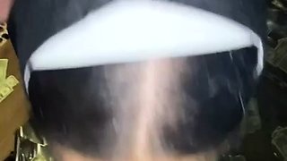 Public blowjob from an amateur brunette babe in POV video