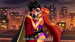 STARFIRE & ROBIN STEAMY PENTHOUSE ROMANCE - Hot 3D Anime Couple