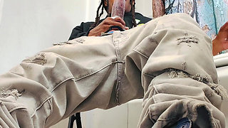 Stroking Big Black Creamy Dick