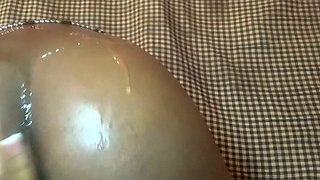 Hot Petite Babe Shaking Her Hot Oiled Ass and Massaging It