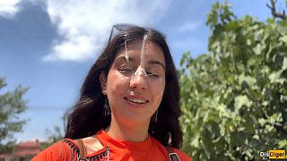 Crazy Girl Sucking Dick in the Bushes - Huge Facial Public Cumwalk