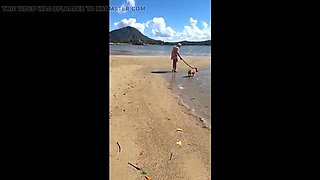 Mature British MILF gets naughty outdoors at Paiko Fishpond in East Oahu, Hawaii