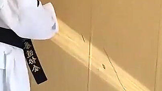 176cm, 78kg Karate Girlfriend Powerful Kick, Round 1