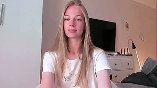 Close up with teen pussy pleased with dildo and vibrator