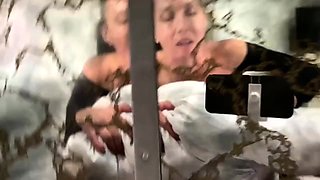 Strapon MILF goddess mercilessly pegging pitiful slave