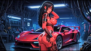 163. Cute Red Skin Girls Twerk in Front of a Sport Car (ai Animation)