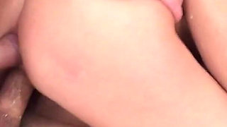 Two Men Pissed off a Small Babe and Fucked in All Holes