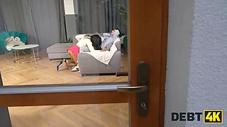 Debt4k. Sloppy Blowjob and fleshy pussy for debt
