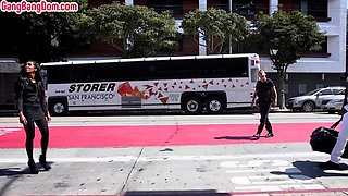 IR Asian MILF with big boobs gangbanged in tight asshole