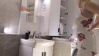 No Panties TV - silk satin nightie clip