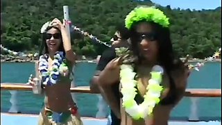 Great Hot Brunette Stepmom Gets Fucked on the Boat during Group Sex Party