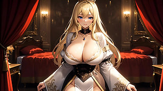 "Busty Princess Self-Bondage & Paddle Punishment - Solo Royal Humiliation Hentai"