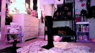 Stacked brunette goes solo toys and masturbation