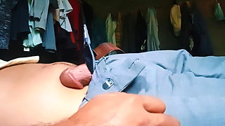 Asian Old man mastrubation big cock