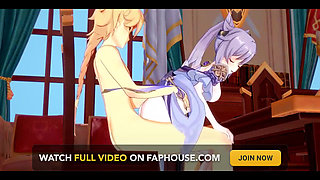 Genshin Impact Hentai - Aether X Ganyu Blowjob and Fucked - Japanese Asian Manga Anime Game Porn
