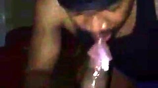 Black Amateur Sucks Big Cock Dry