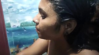 Malayali couple hot bath romance with sex in bathroom, Mallu couple hot boobs suck and ass lick with hot fuck