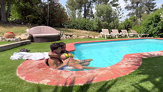 Neighbor Peeking at Us While We Have Sex in the Garden Pool - Yasmina Khan - Brady Bud