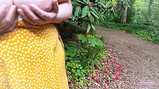 I Hope No One Saw Me Flashing My Big Tits in the Woods Homemade Ass Pussy Masturbation Mature Cheating Wife Stepmother BBW Wife