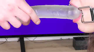 Ritzy Rain Fixed in Bondage with Mouth Spider O-ring Gag Is Dominated with a Help of Fortune Wheel