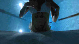 Underwater Swim at Night
