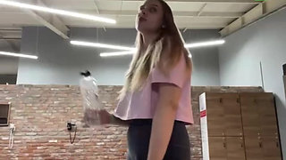 Public fucking in the gym Close up