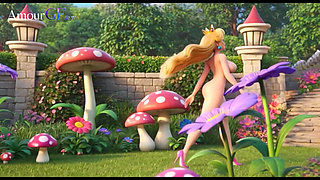 3D Animation Princess Peach Takes It All Deep in the Garden