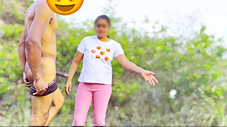 Desi village girl is having sex with neighbor in the jungle, full Hindi audio