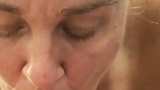 Mature with Saggy Boobs Sucking Dick Till It Explodes in Her Mouth and She Loves Swallowing It All!
