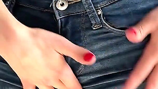 Householding, Jeans Tease, Masturbation with Toy, Squirt, Dirty Jeans