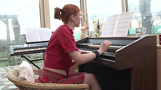 Ginger teen gets fucked by her piano teacher