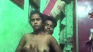 There was no one in the house, suddenly the husband came into the house and locked it and took the wife to the bed, after going to bed, he fell into full romance