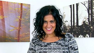 Spanish Montse Swinger dildos pantyhosed pussy
