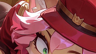 Pink Hair Hentai Furry Girl with Big Tits Rides Big Cock and Gets Her Tight Little Pussy Creampied - Hotel Tales (steam Game)