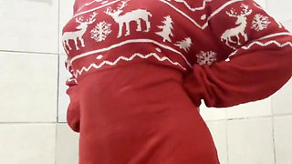 Hot Brunette Shows off Her Beautiful Breasts in the Bath