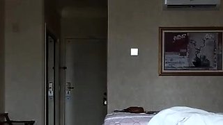 Busty curly brunette with big boobs fucks on couch