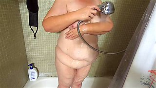 Cum and Watch Me Take My Shower, Showing Close Ups of My Phat Meaty Pussy and Thick Fat Ass