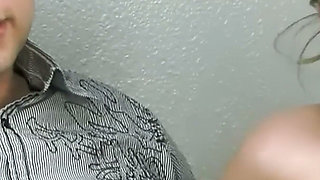 Husband Sits and Watches - Busty Blonde MILF Takes a Big Black Cock on the Black Bed