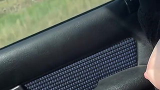 Stockings Suspender Belt Mini Skirt Without Panties and Big in Car