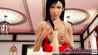 Red Short Dress Explode Big Cock Using Her Big Tits As Masturbator With Car Toon And Tifa Lockhart