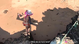 Nora Redmain - Naughty Beach Weekend Giving Head On Public Beach Trailer