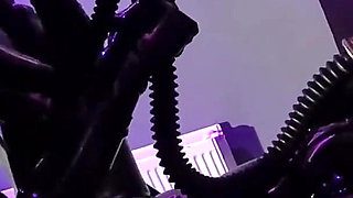 Silent Heavy Rubber Strap on Fucking