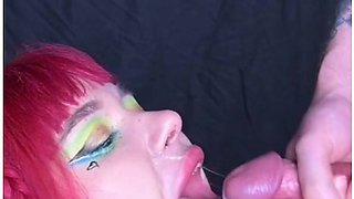 Swallowing Every Splash Of Cum She Given Into Her Mouth
