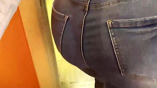 Horny russian redhead bitch getting her asshole stuffed with a dildo and a dick