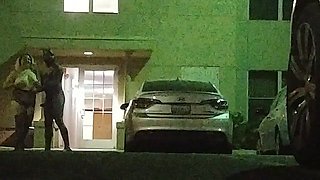 Thick BBW Wife in Lingerie in Public Hotel Parking Lot! Badblondiemonroe