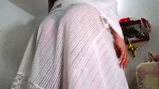 Anal and pussy masturbation with dildo up to big squirt in front of the webcam