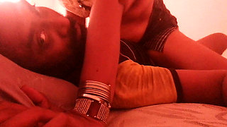 Father in Law's Gigantic Dick Hangs Out Under His Sarom for Step Daughter